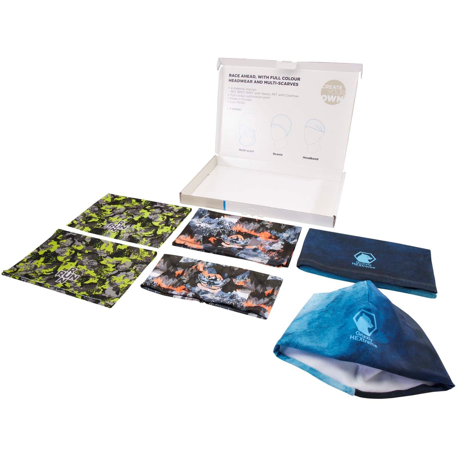 Boîte d'échantillons de couvre-chefs avec impression par sublimation 3