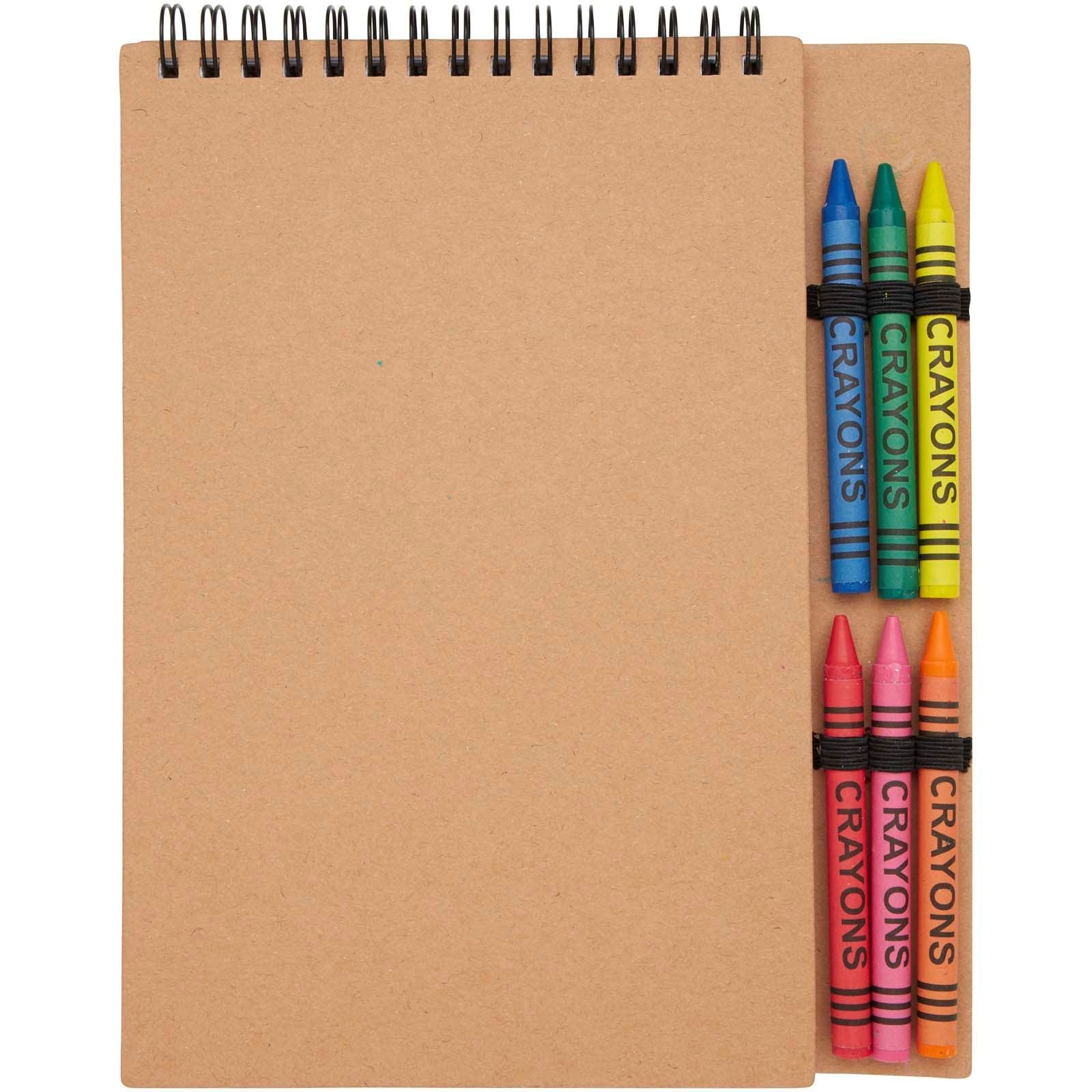 Carnet de notes à spirales Doodle A5 à couverture souple et set de crayons gras 3