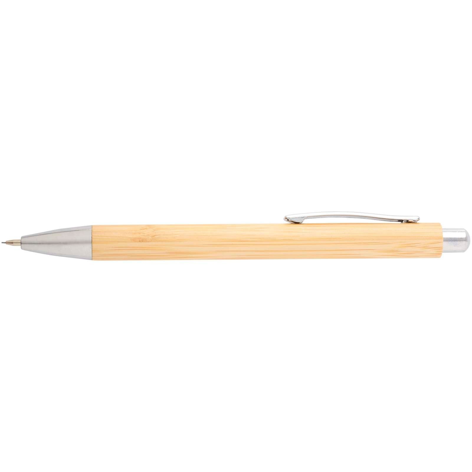 Set stylo bille et porte-mine Oblys en bambou (encre noire) 3