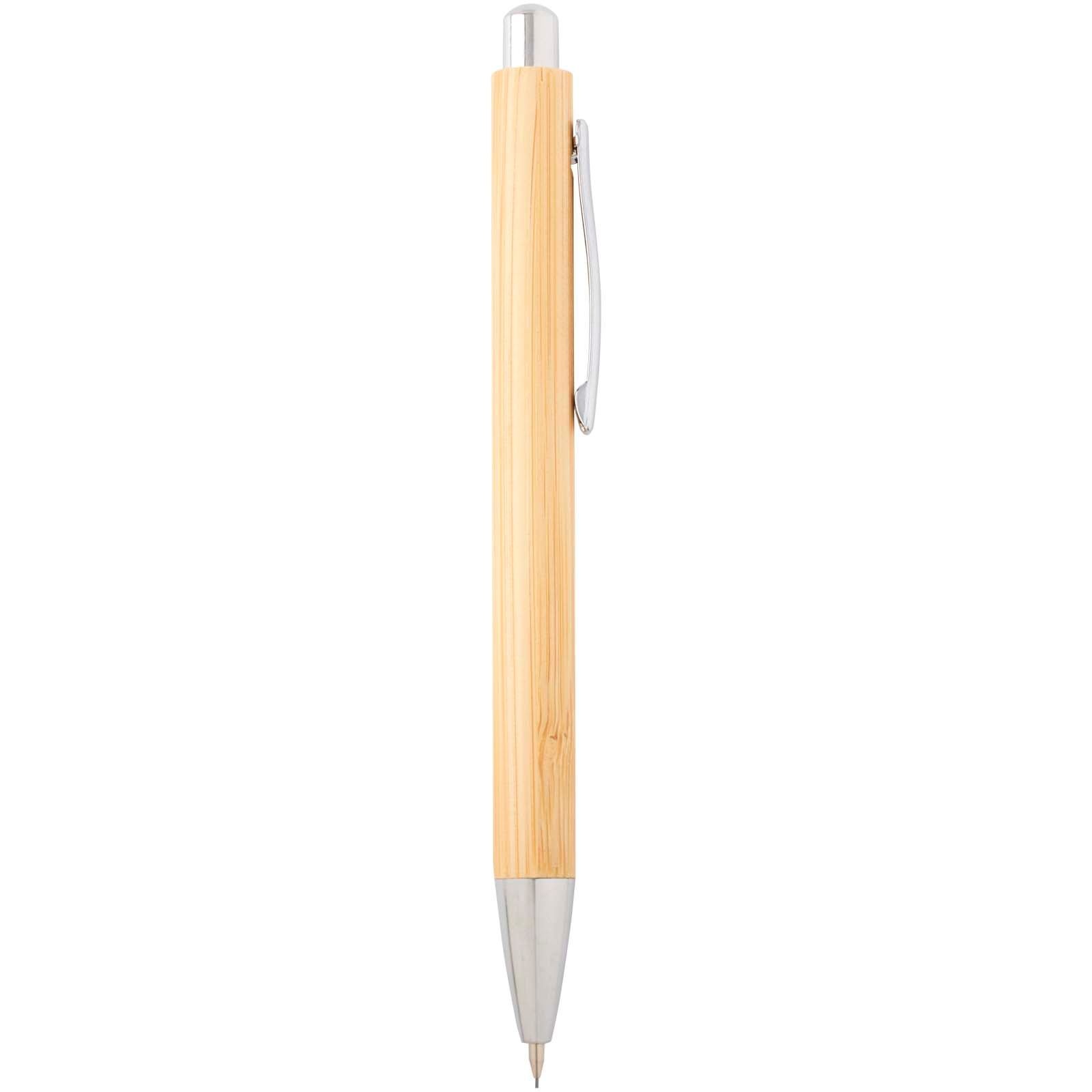 Set stylo bille et porte-mine Oblys en bambou (encre noire) 6