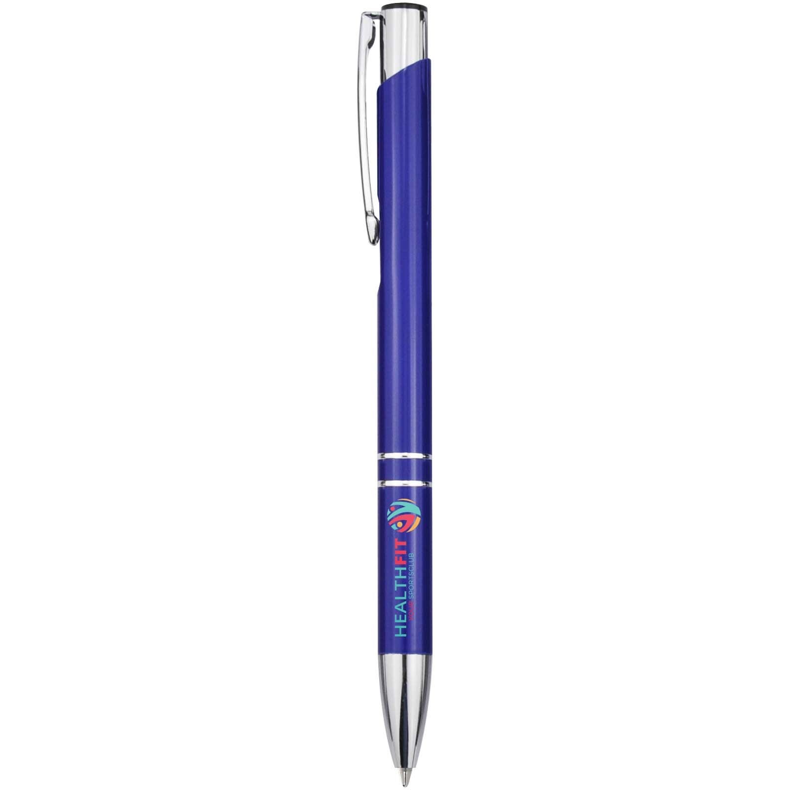 Stylo bille en aluminium recyclé Moneta (encre bleue) 28