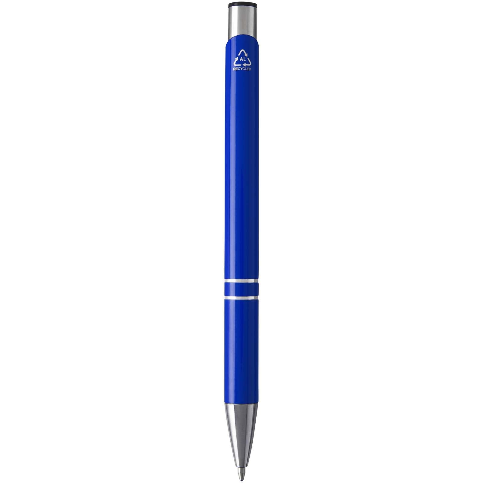 Stylo bille en aluminium recyclé Moneta (encre bleue) 38