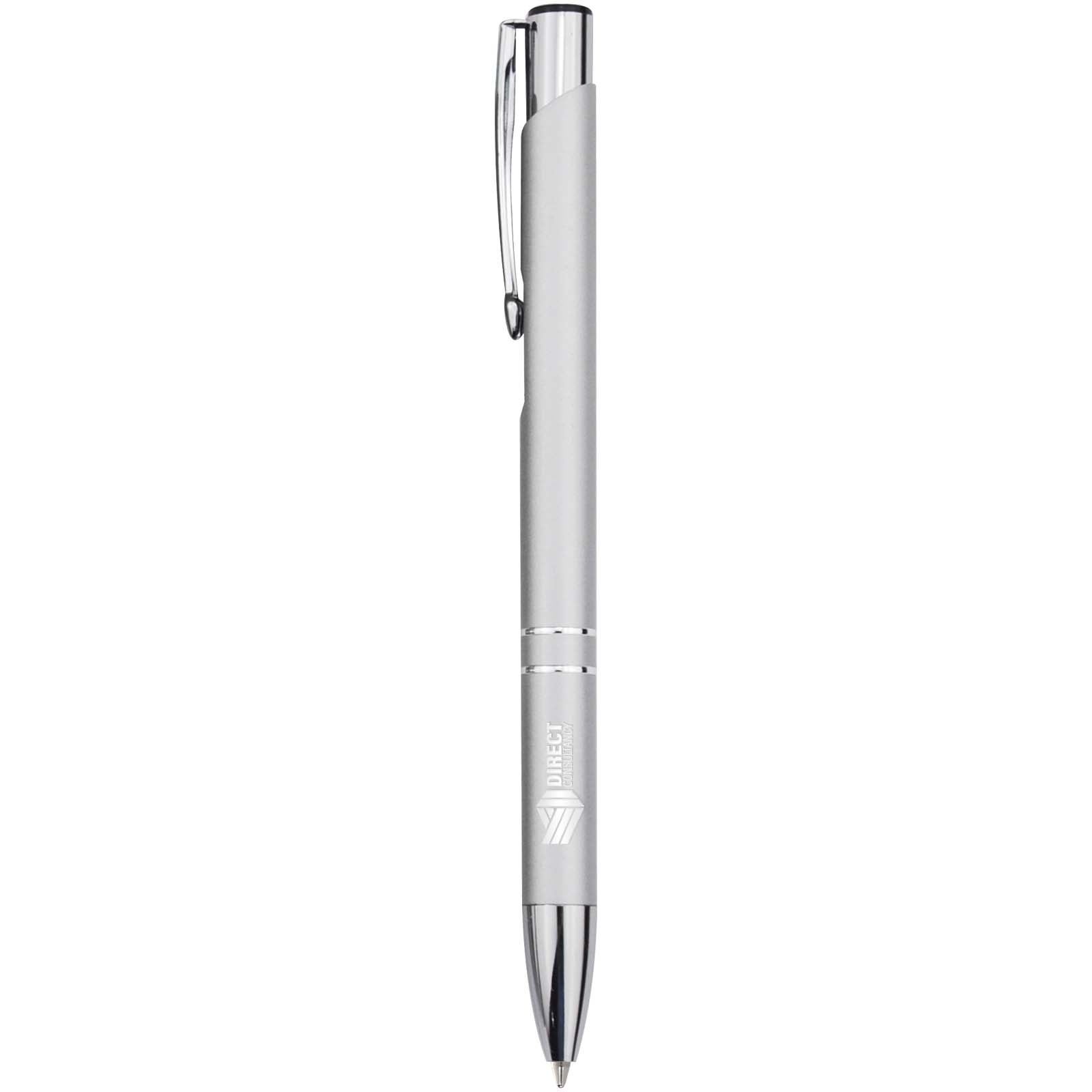 Stylo bille en aluminium recyclé Moneta (encre bleue) 19