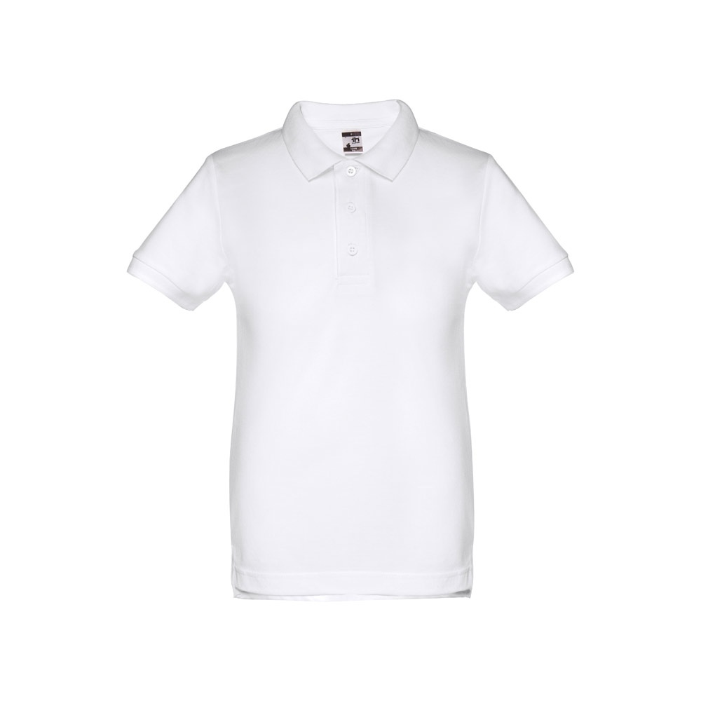 THC ADAM KIDS WH II. Polo à manches courtes pour enfants (unisexe). Couleur blanche