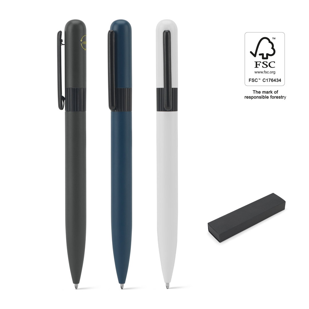 ELSIE ROUND. Stylo à bille en métal (60% recyclé) avec design arrondi