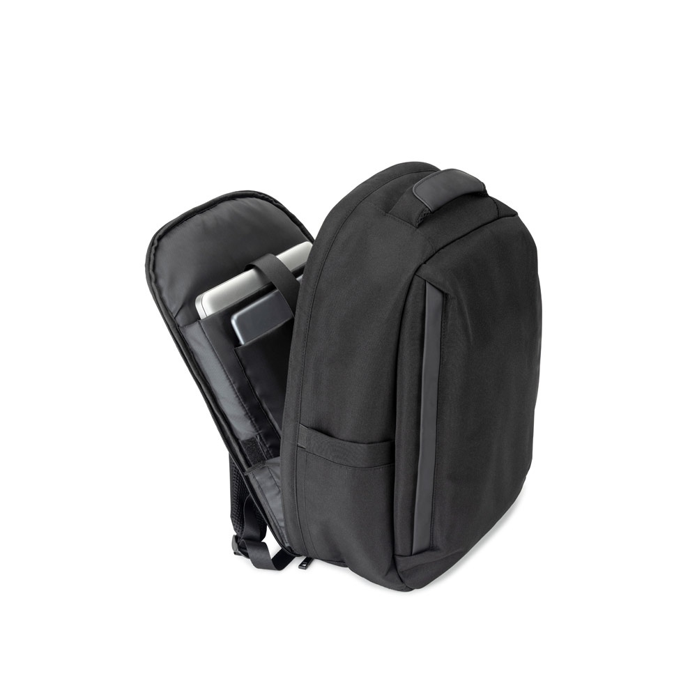 YANGON BPACK. Sac à dos antivol, en twill avec revêtement hydrofuge et polyester recyclé haute densité 600D, pour ordinateur portable de 17. 3" 8