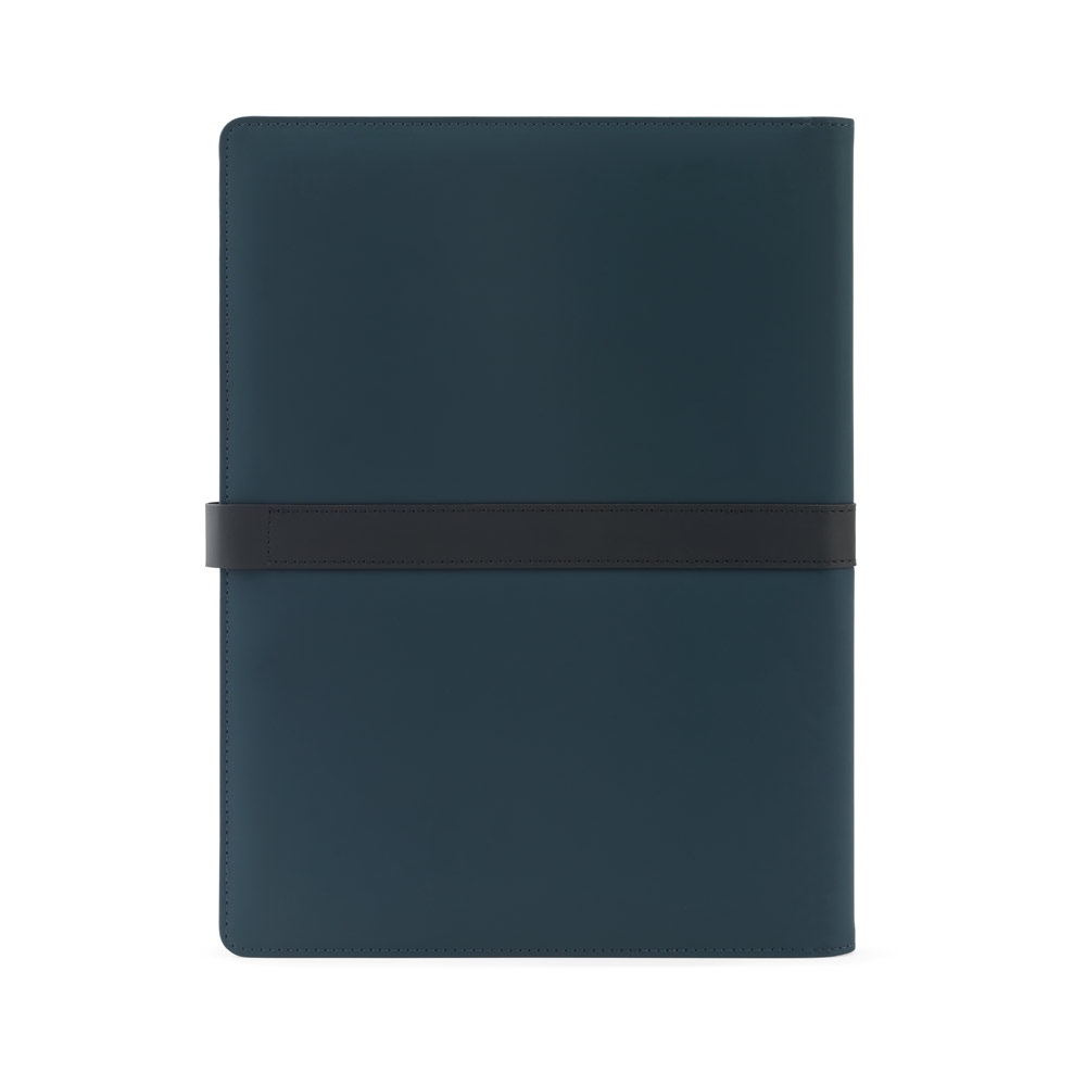 SANDERSON FOLDER. Chemise A4 en PU (50% recyclé) avec fermeture magnétique et bloc-notes avec pages lignées 5