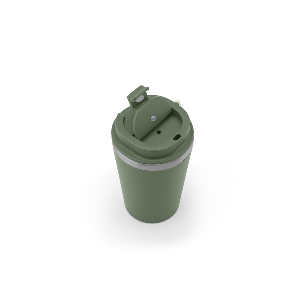 SPITZ. Gobelet de voyage en acier inoxydable (90 % recyclé) et paroi extérieure en PP, avec finition mate 440 mL 16