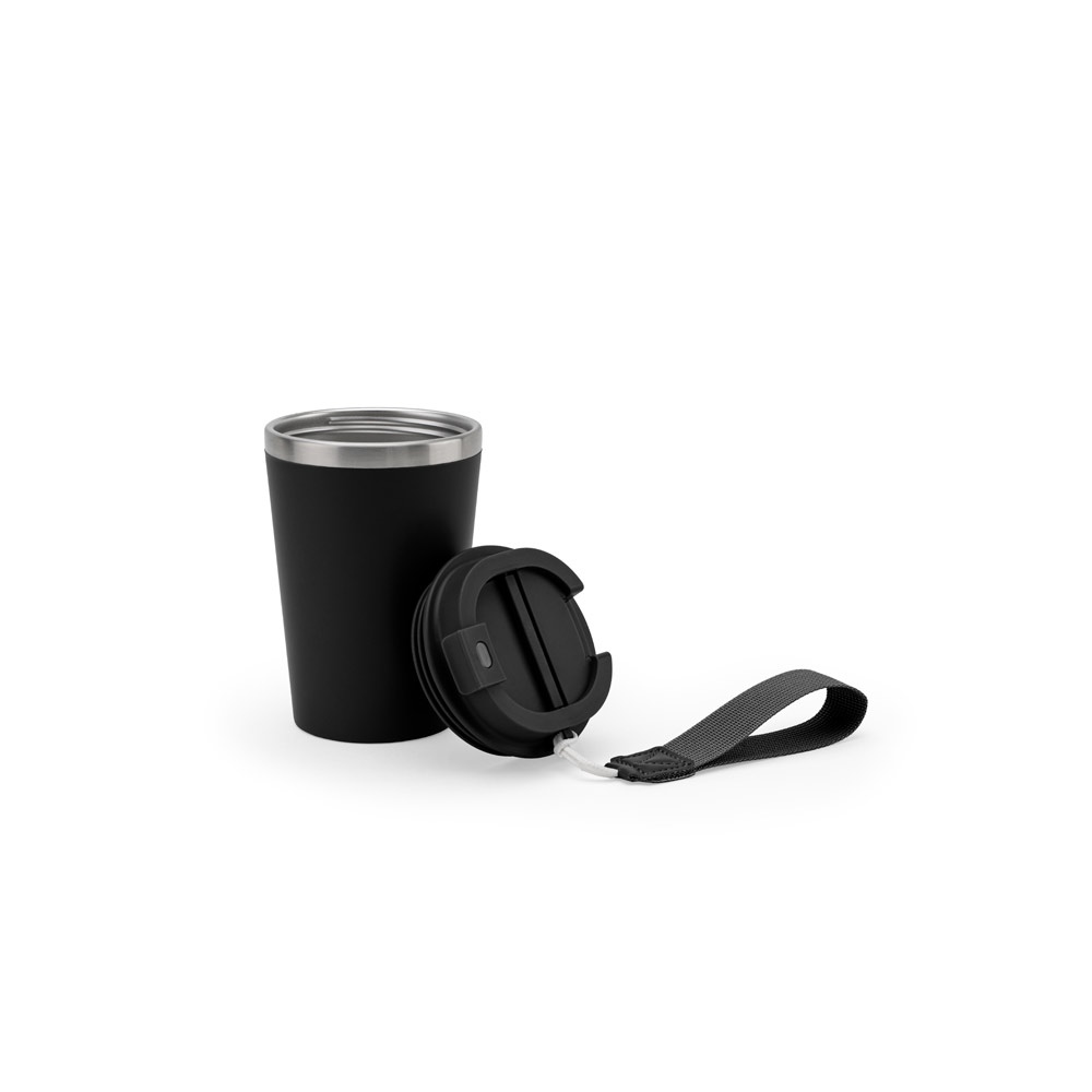 SPITZ. Gobelet de voyage en acier inoxydable (90 % recyclé) et paroi extérieure en PP, avec finition mate 440 mL 9