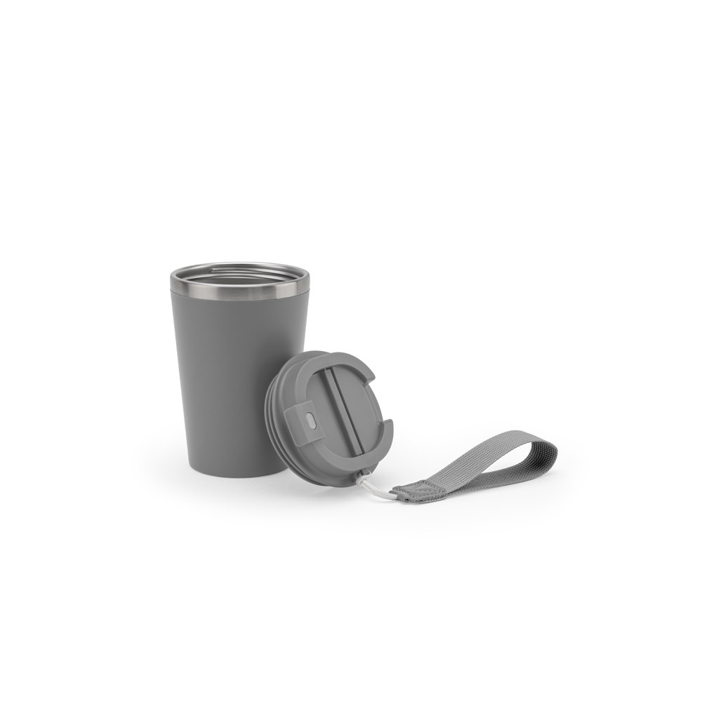 SPITZ. Gobelet de voyage en acier inoxydable (90 % recyclé) et paroi extérieure en PP, avec finition mate 440 mL 13