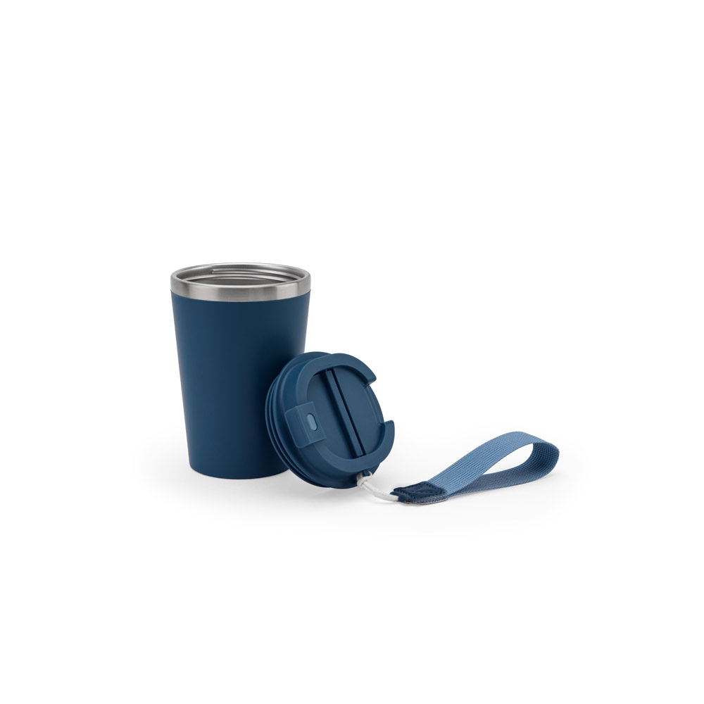 SPITZ. Gobelet de voyage en acier inoxydable (90 % recyclé) et paroi extérieure en PP, avec finition mate 440 mL 15