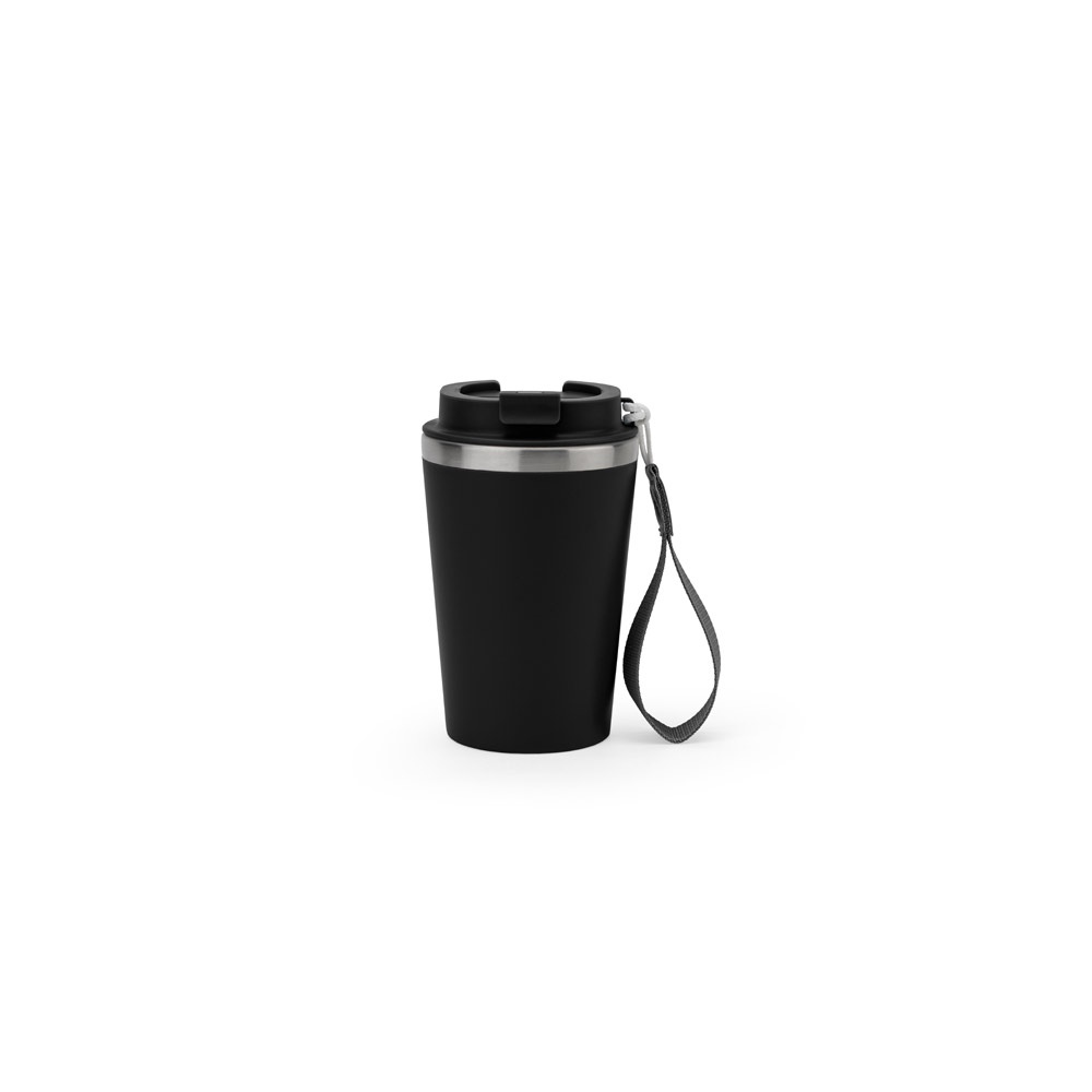 SPITZ. Gobelet de voyage en acier inoxydable (90 % recyclé) et paroi extérieure en PP, avec finition mate 440 mL 2