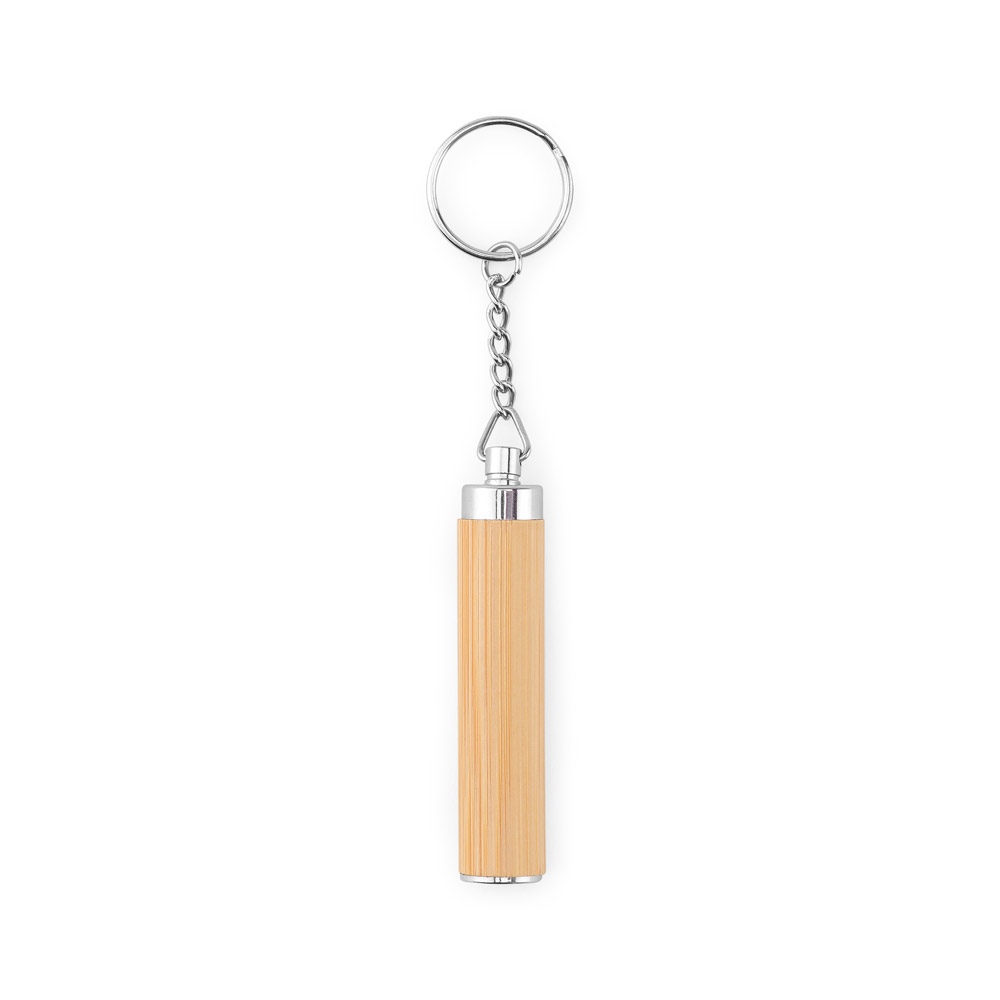 RACHEL. Porte-clés en bambou et ABS avec lampe torche LED 3