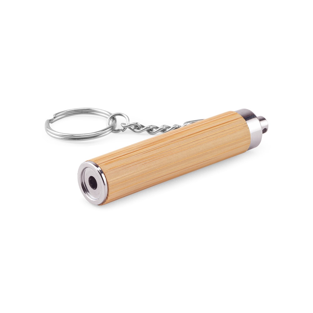 RACHEL. Porte-clés en bambou et ABS avec lampe torche LED 2
