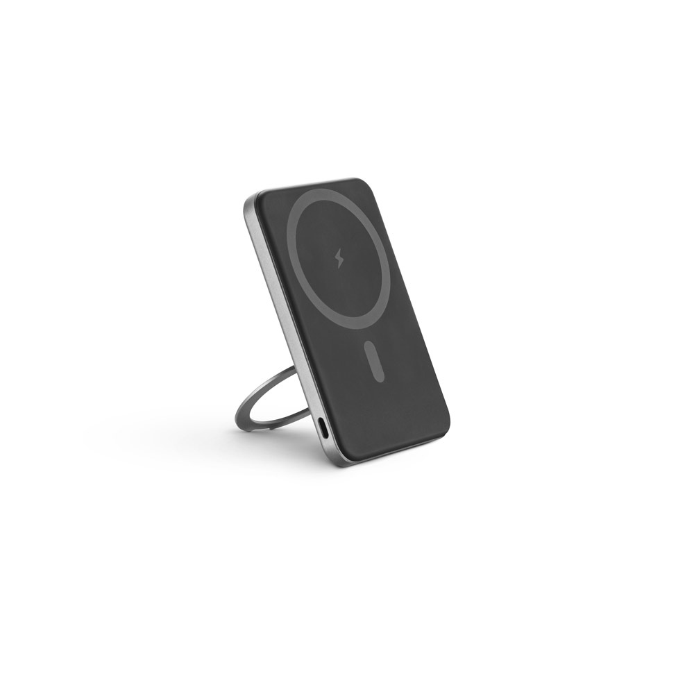 WARSHEL 5. Batterie nomade magnétique de 5 000 mAh avec chargeur sans fil ultrarapide de 15 W en ABS recyclé (100 % rABS) avec support 2