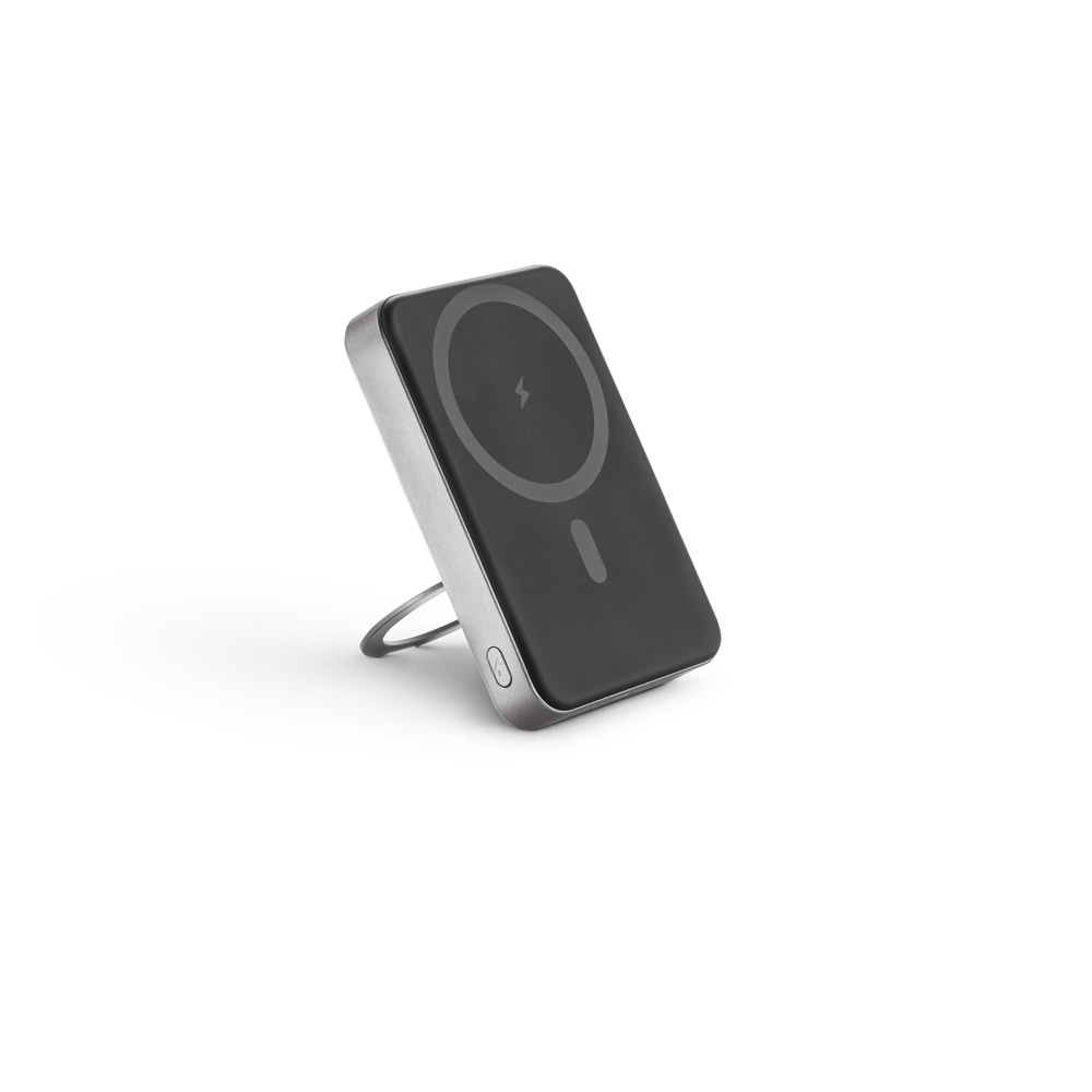 WARSHEL 10. Batterie nomade magnétique de 10 000 mAh avec chargeur sans fil ultrarapide de 15 W en ABS recyclé (100 % rABS) avec support 2