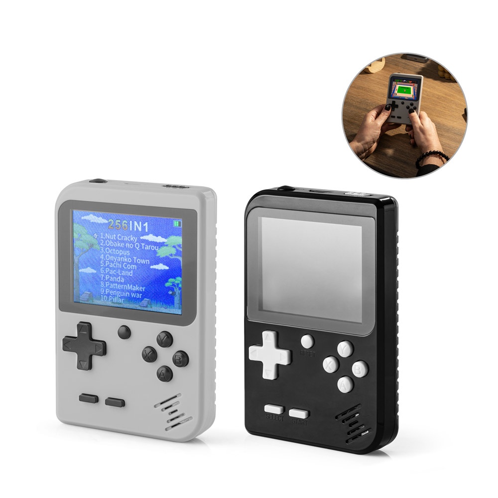 BOWSER. Console de jeux portable avec 256 jeux classiques