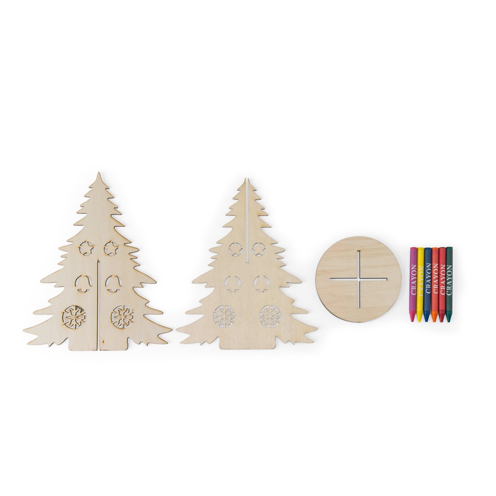 PINERY. Arbre de Noël en bois pliable à colorier 5