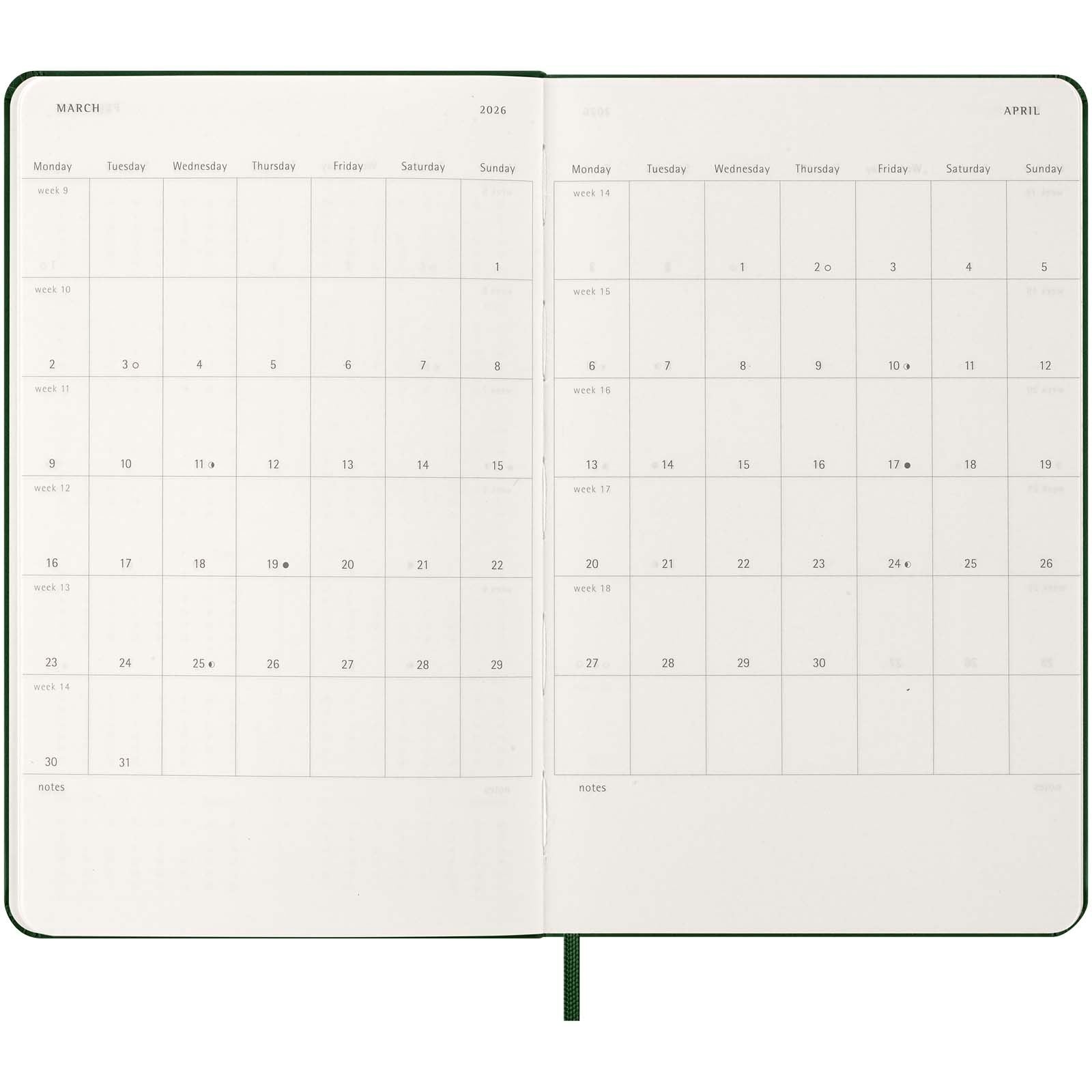 Agenda L quotidien 12 mois Moleskine à couverture rigide 20