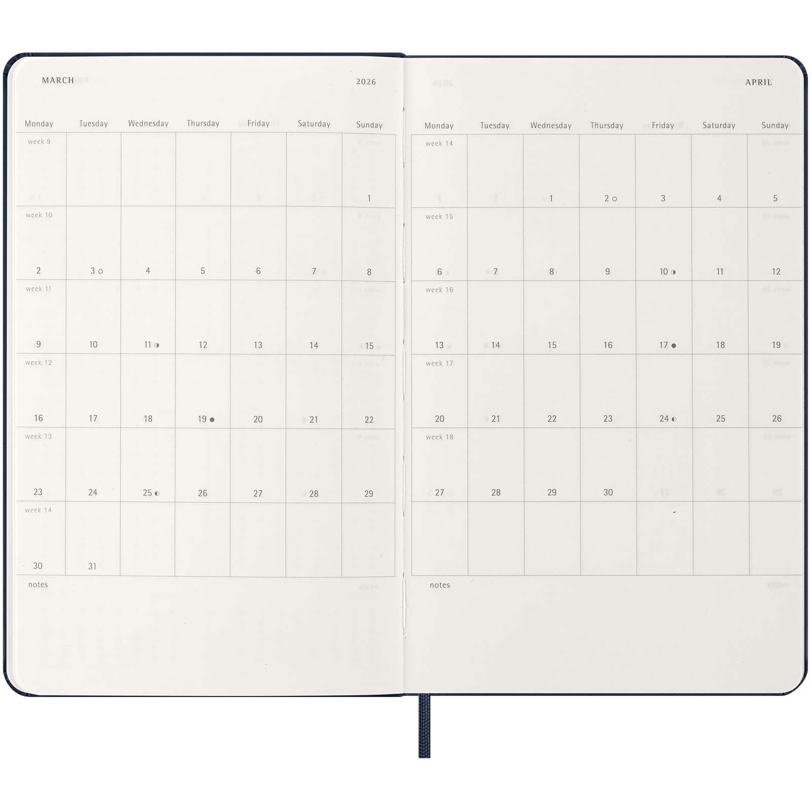Agenda L quotidien 12 mois Moleskine à couverture rigide 21