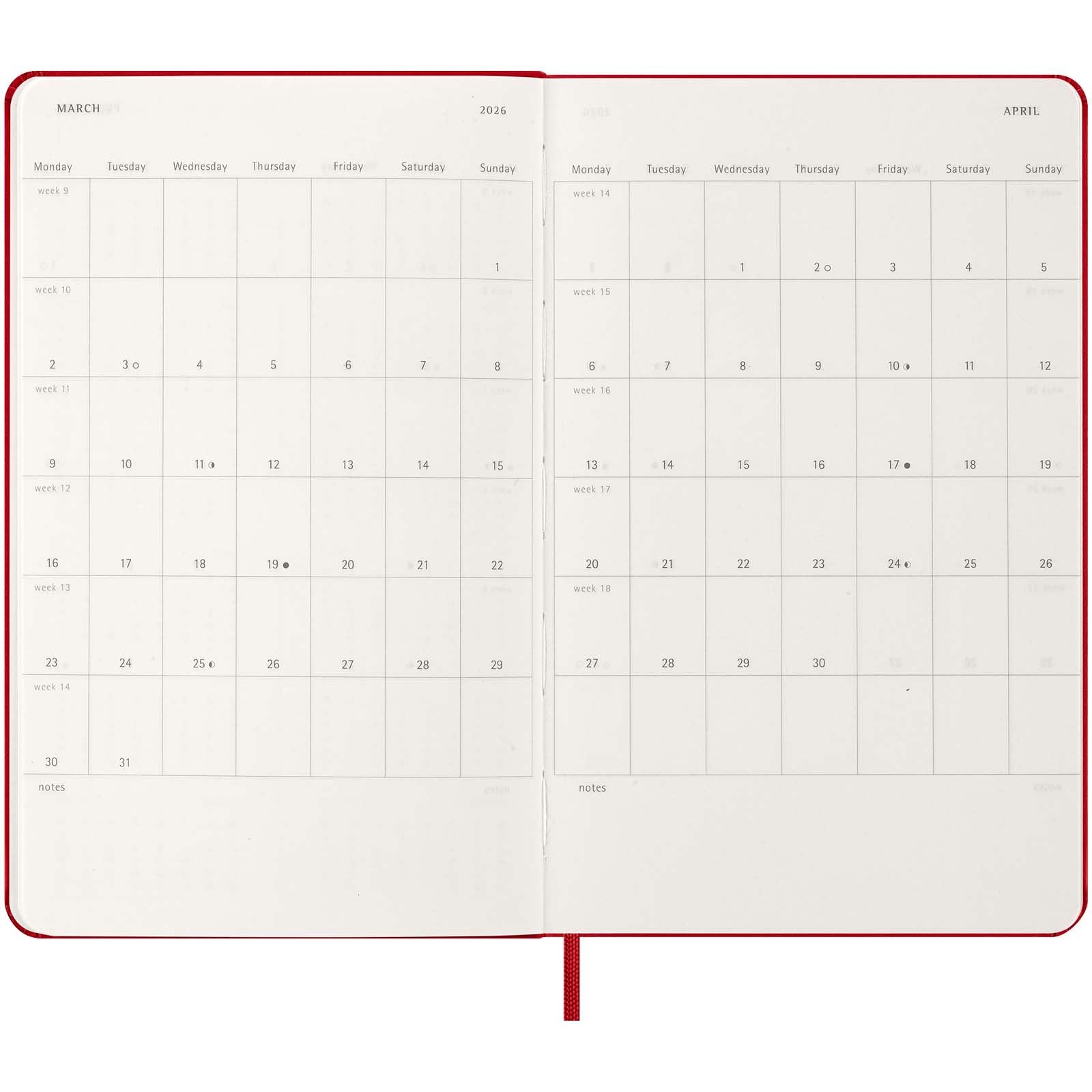 Agenda L quotidien 12 mois Moleskine à couverture rigide 22