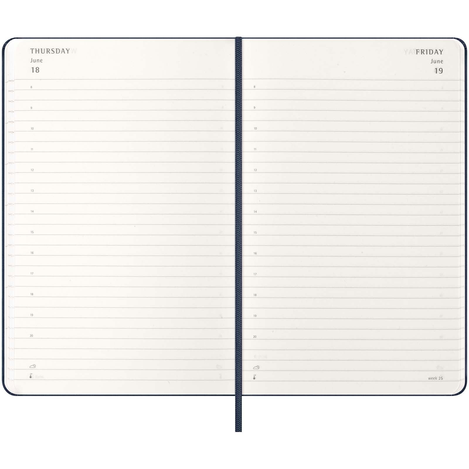 Agenda L quotidien 12 mois Moleskine à couverture rigide 25