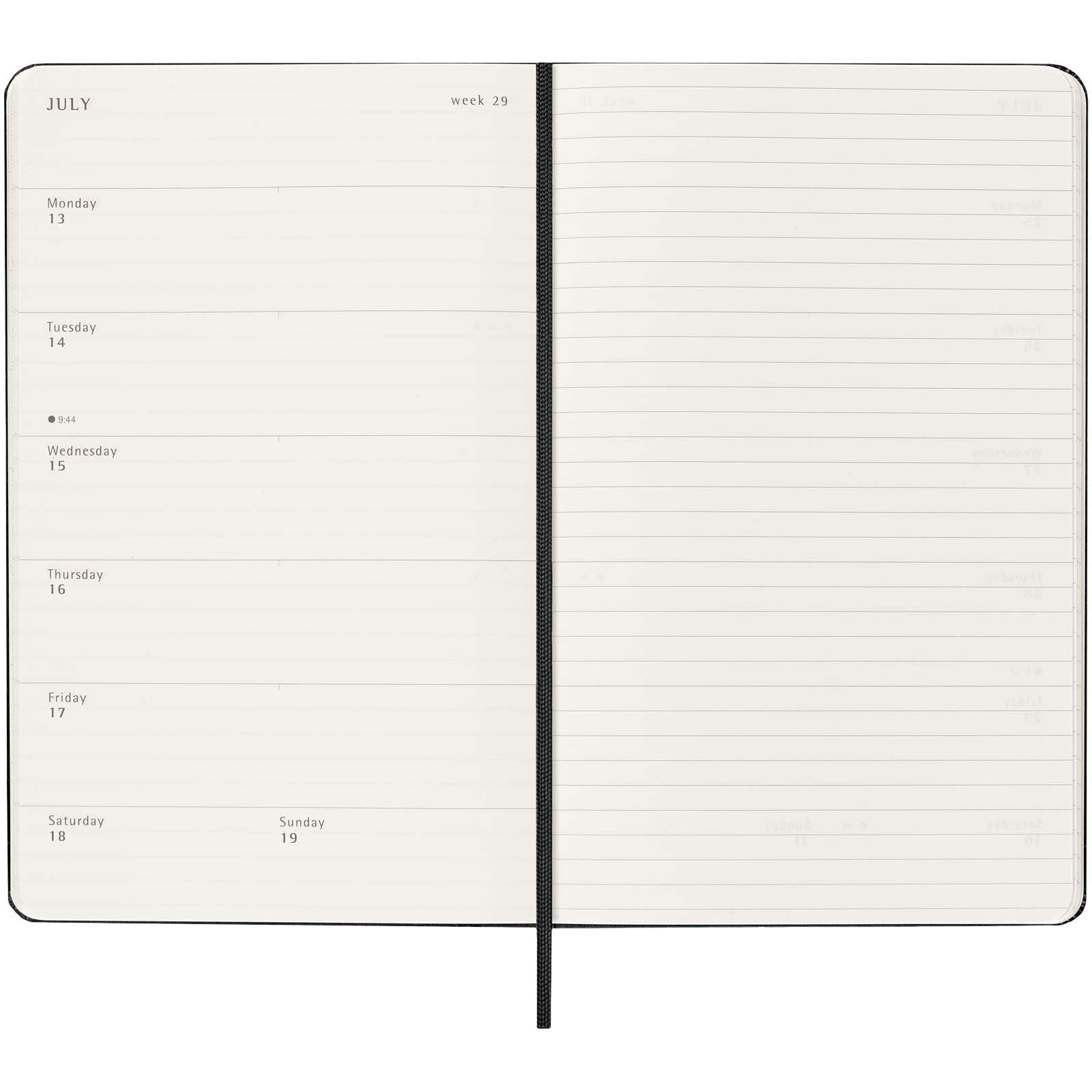 Agenda L hebdomadaire 12 mois Moleskine à couverture rigide 24