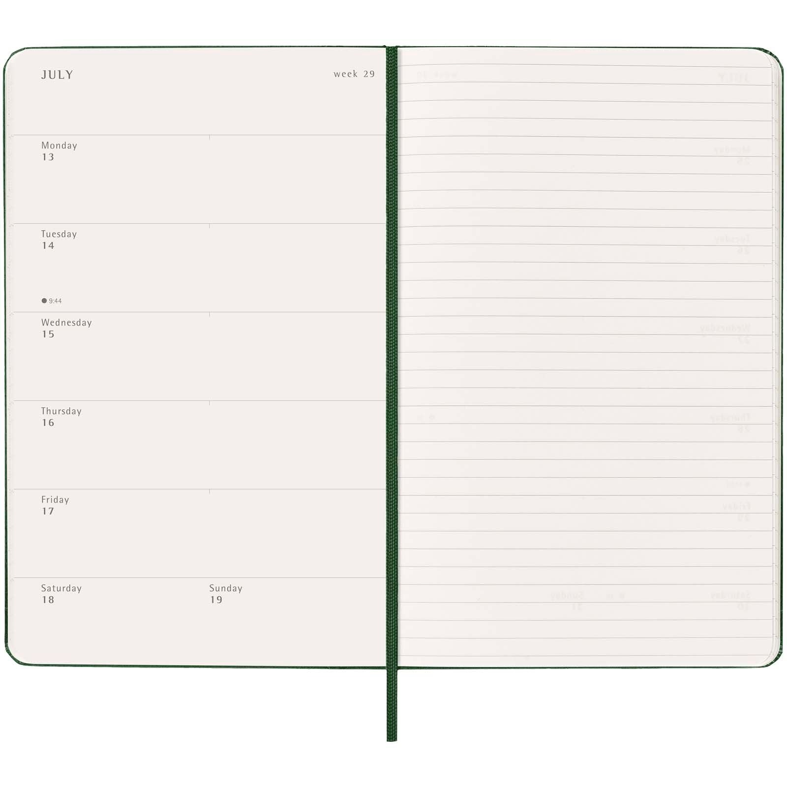 Agenda L hebdomadaire 12 mois Moleskine à couverture rigide 25