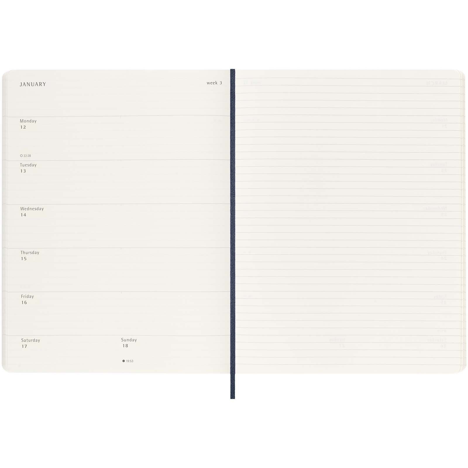 Agenda XL 12 mois Moleskine à couverture souple 13
