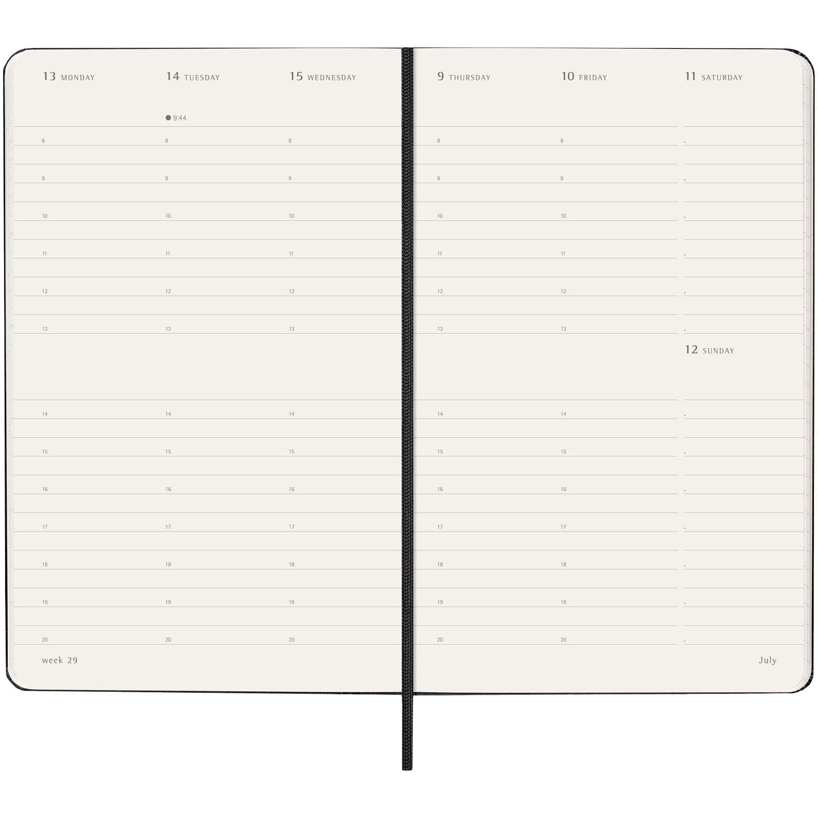 Agenda L vertical 12 mois Moleskine à couverture rigide 8