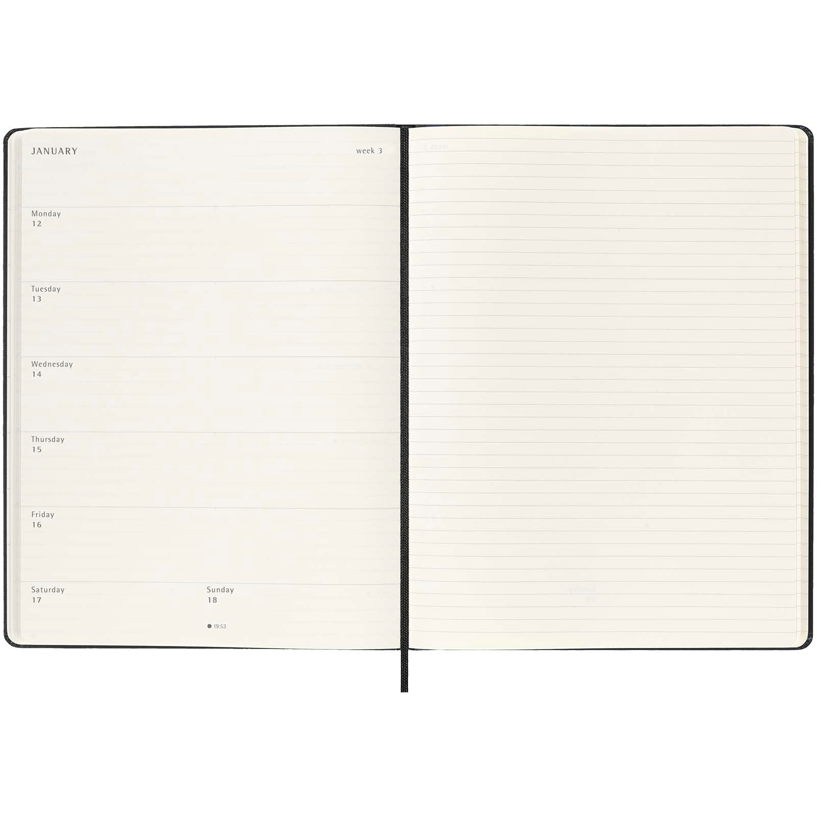 Agenda XL hebdomadaire 12 mois Moleskine à couverture rigide 8