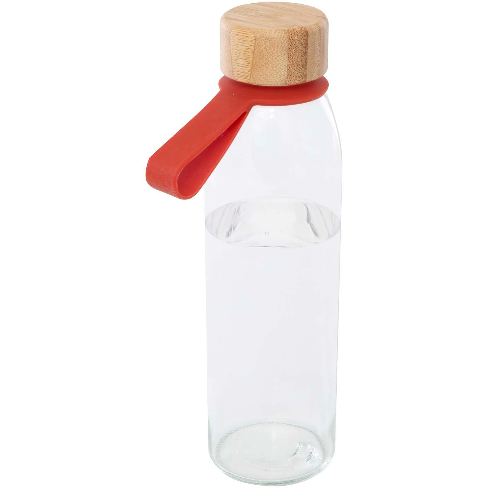 Bouteille d'eau en verre Porto de 500 ml avec poignée en silicone et couvercle en bambou 3