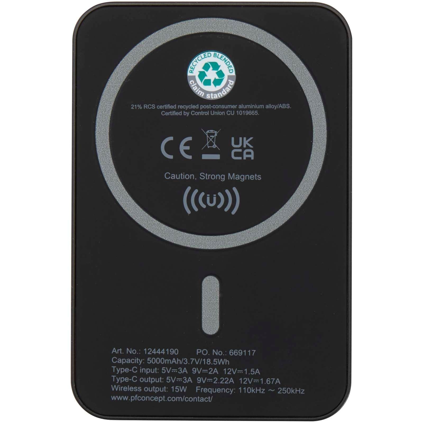Batterie de secours Acrab magnétique sans fil de 5 000 mAh et 15 W avec PD de 20 W - fabriquée en plastique recyclé 8