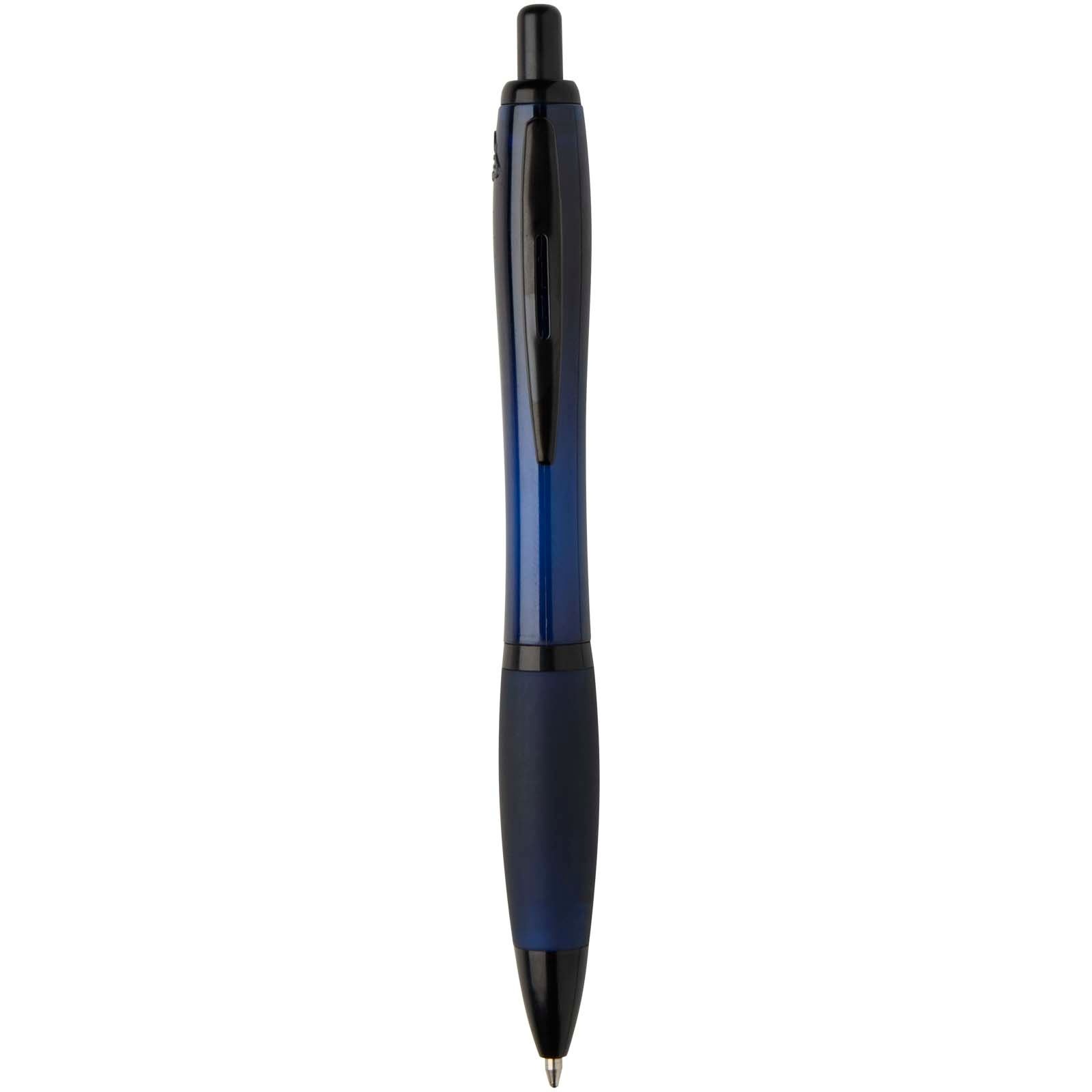 Stylo bille Nash en plastique recyclé avec garnitures noires (encre noire) 7