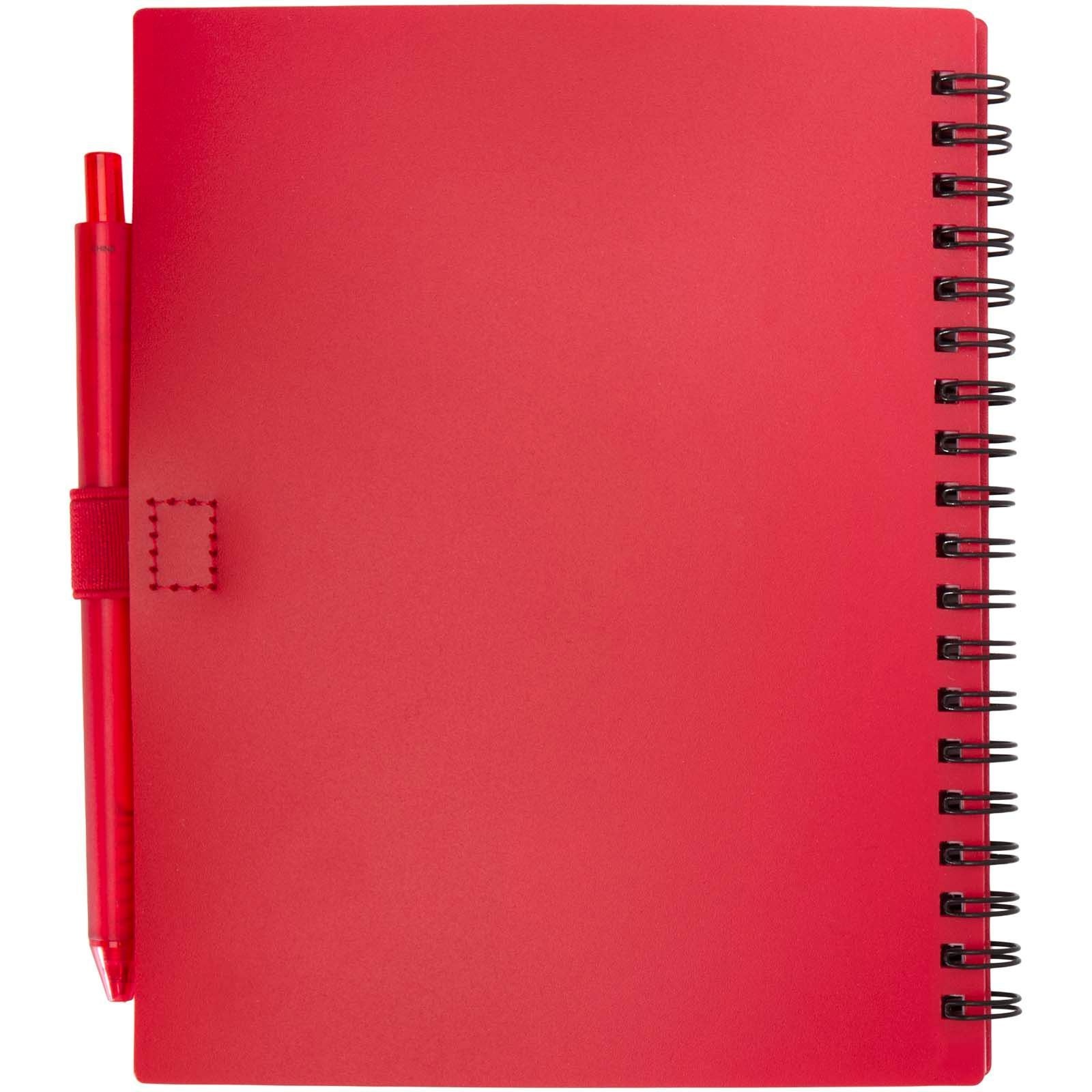 Ensemble carnet à couverture souple en plastique recyclé et stylo bille (encre bleue) Niove 16