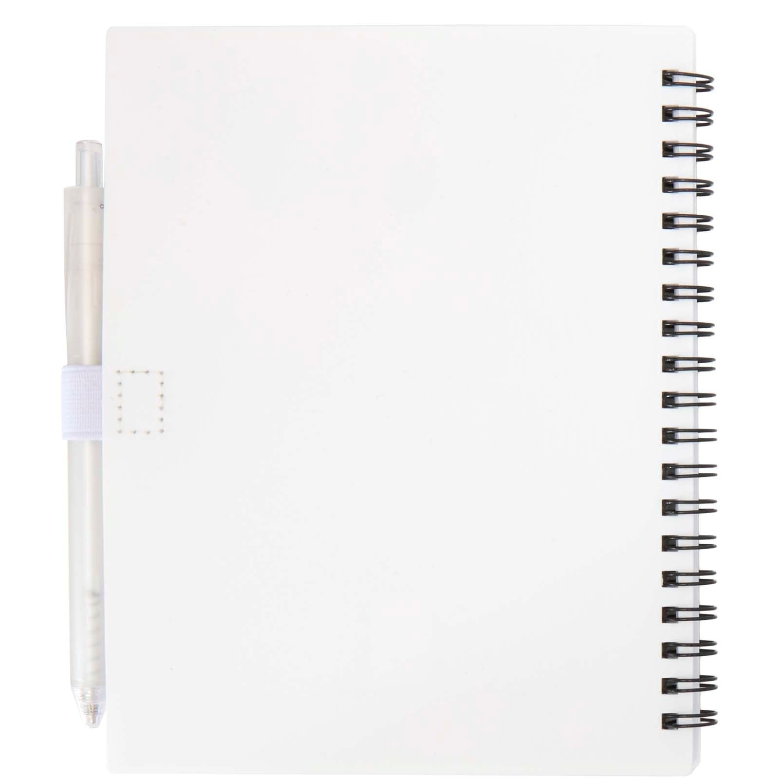 Ensemble carnet à couverture souple en plastique recyclé et stylo bille (encre bleue) Niove 17