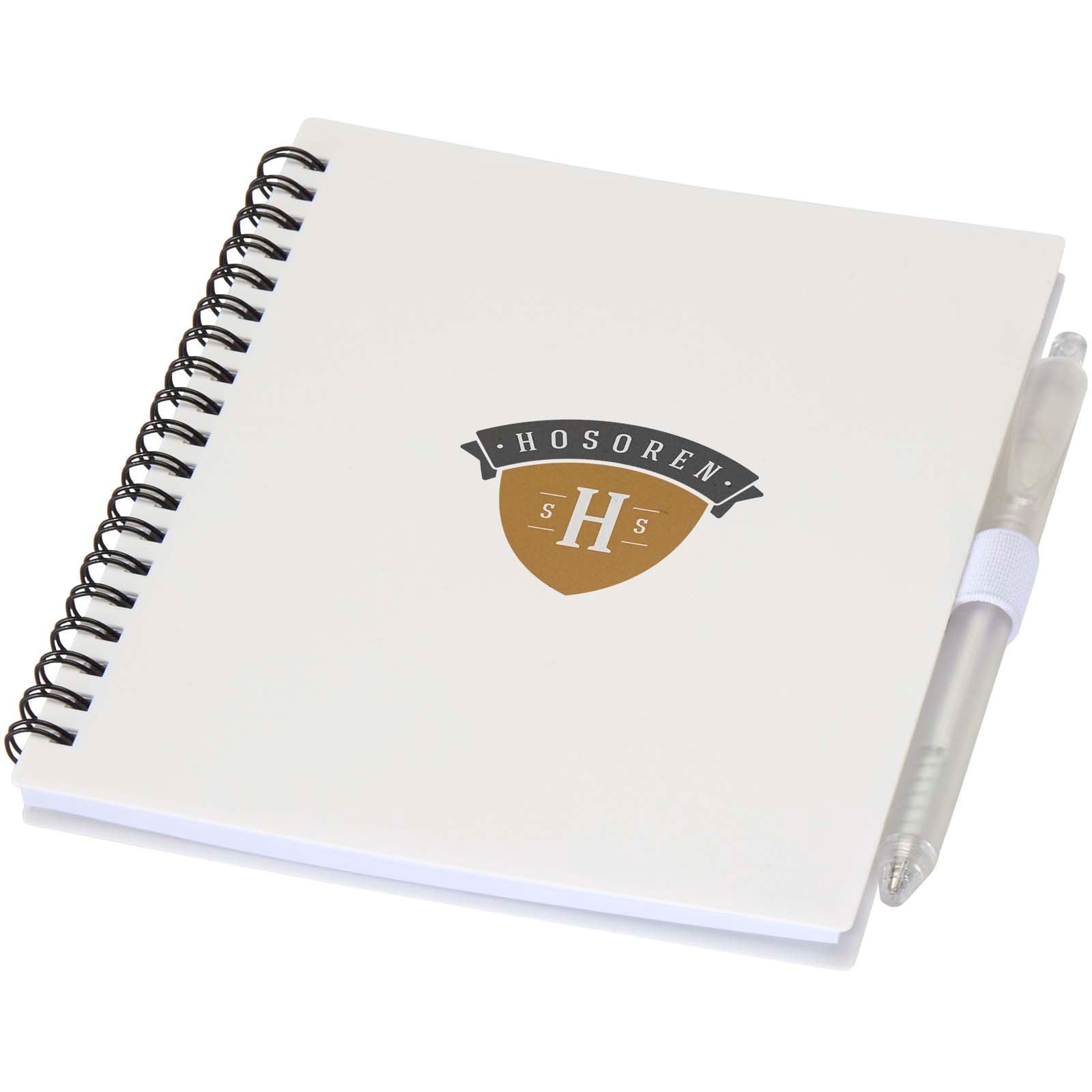 Ensemble carnet à couverture souple en plastique recyclé et stylo bille (encre bleue) Niove 13