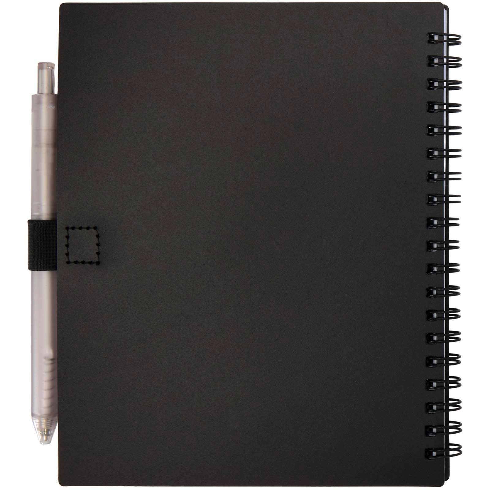 Ensemble carnet à couverture souple en plastique recyclé et stylo bille (encre bleue) Niove 14