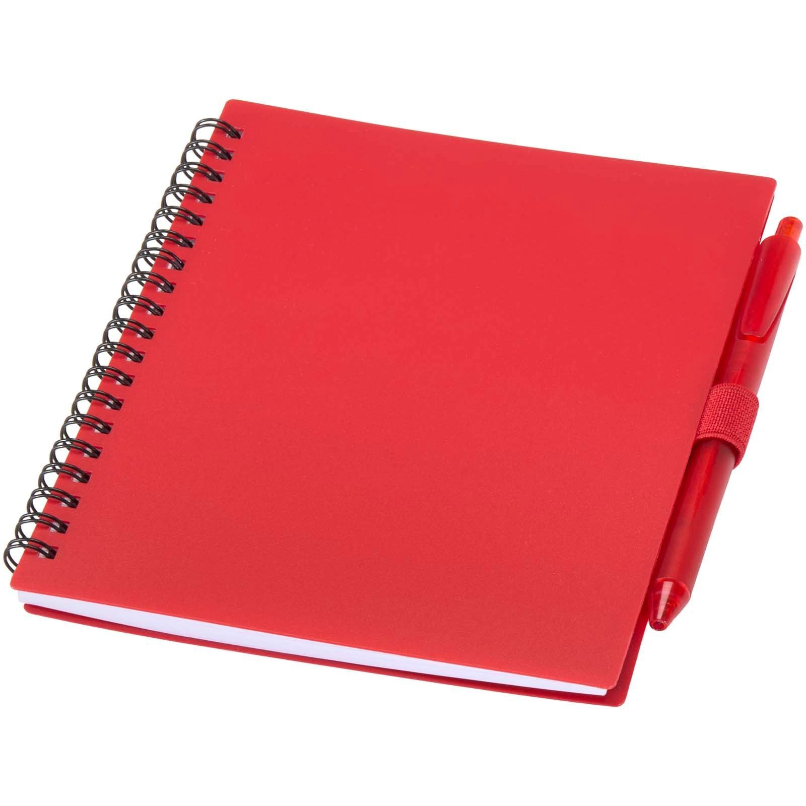 Ensemble carnet à couverture souple en plastique recyclé et stylo bille (encre bleue) Niove 4