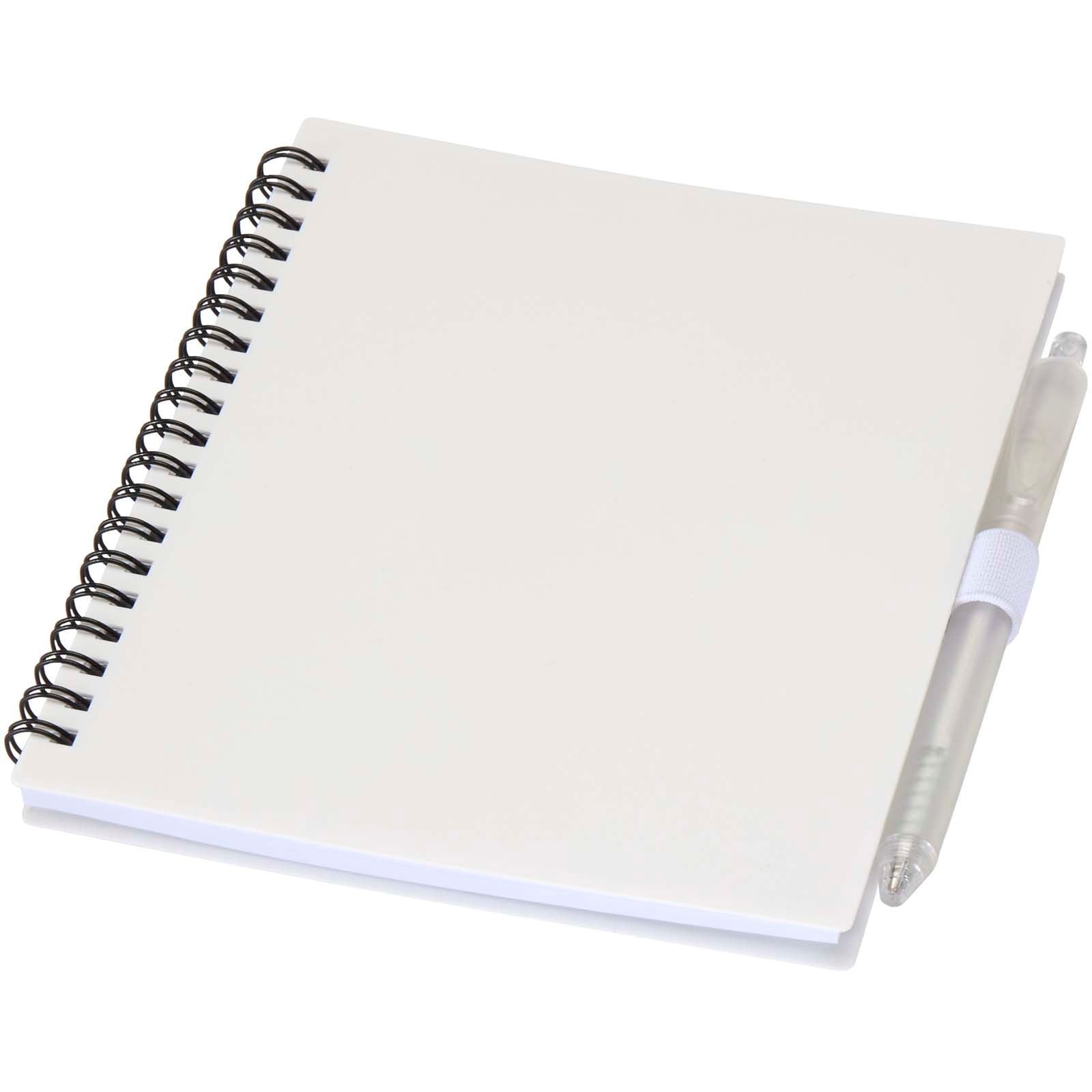 Ensemble carnet à couverture souple en plastique recyclé et stylo bille (encre bleue) Niove 5