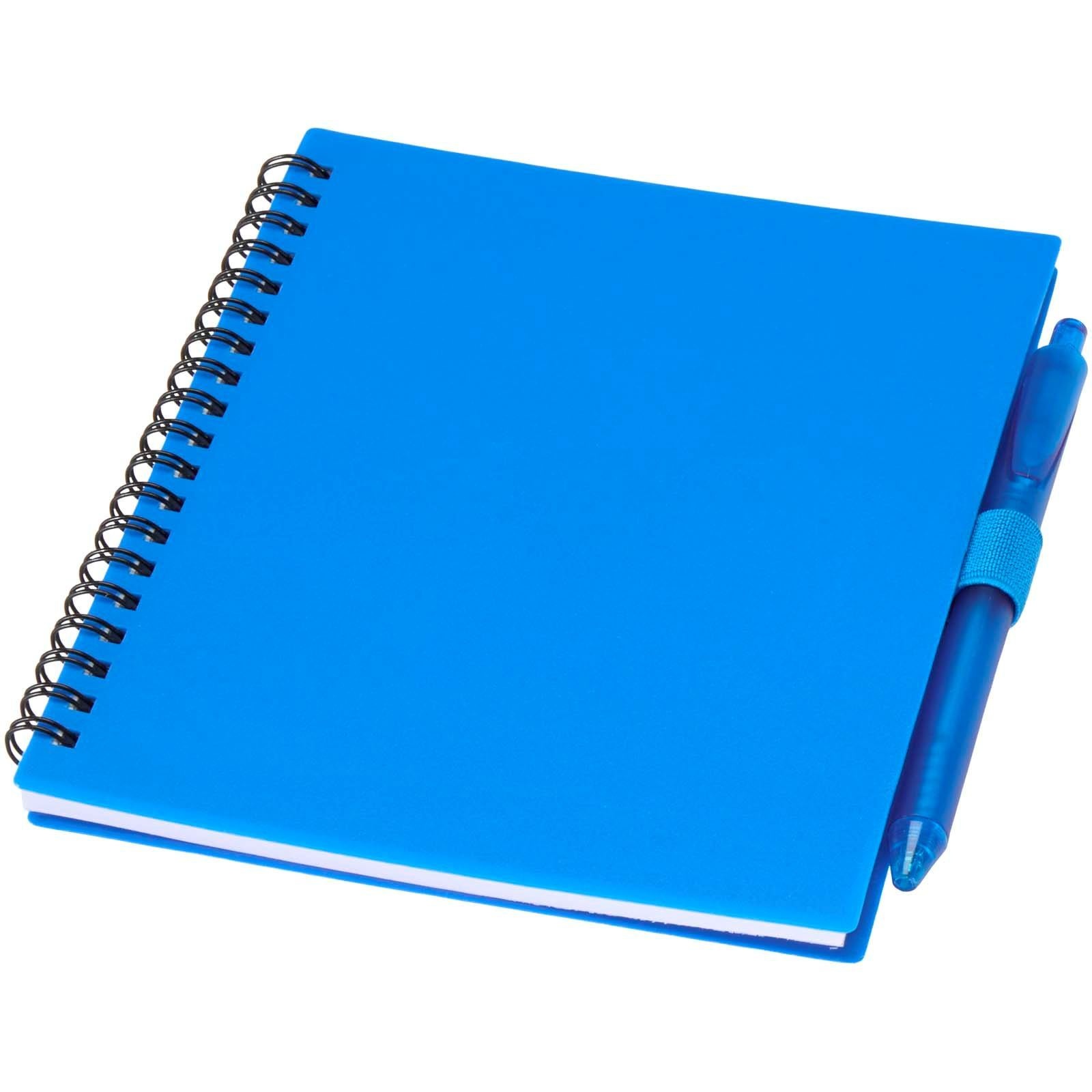 Ensemble carnet à couverture souple en plastique recyclé et stylo bille (encre bleue) Niove 3