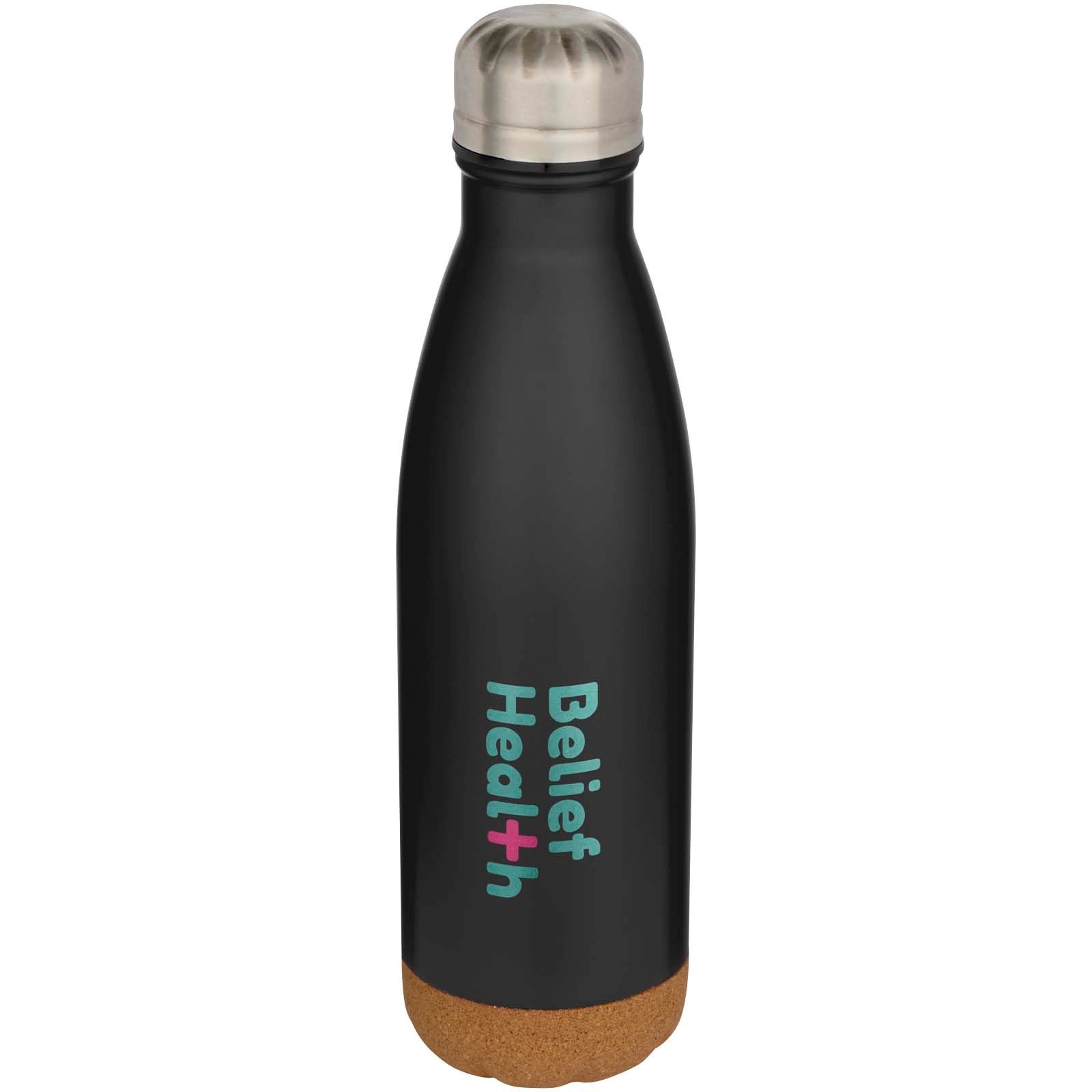 Bouteille d’eau Cove de 500 ml en acier inoxydable isolée sous vide et à double paroi avec détails en liège 14