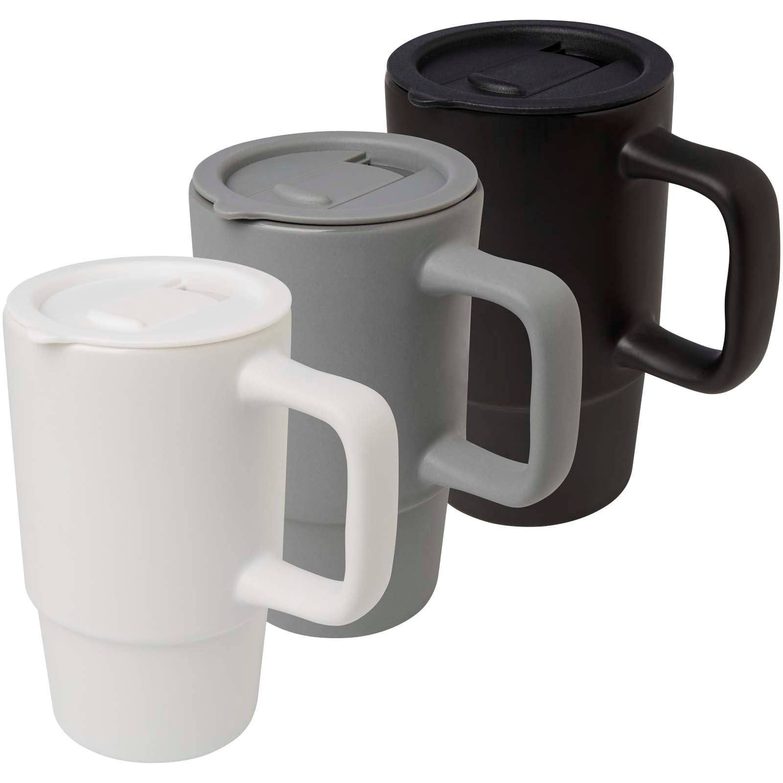 Mug Carter en céramique de 450 ml avec couvercle en plastique 19