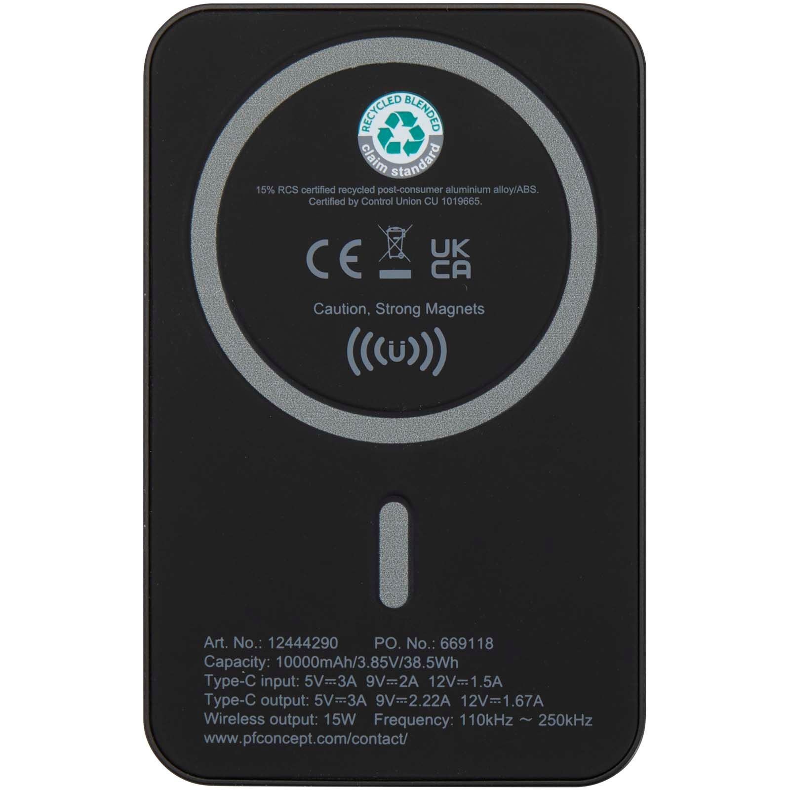 Batterie de secours Acrab magnétique sans fil de 10 000 mAh et 15 W avec PD de 20 W - fabriquée en plastique recyclé 8