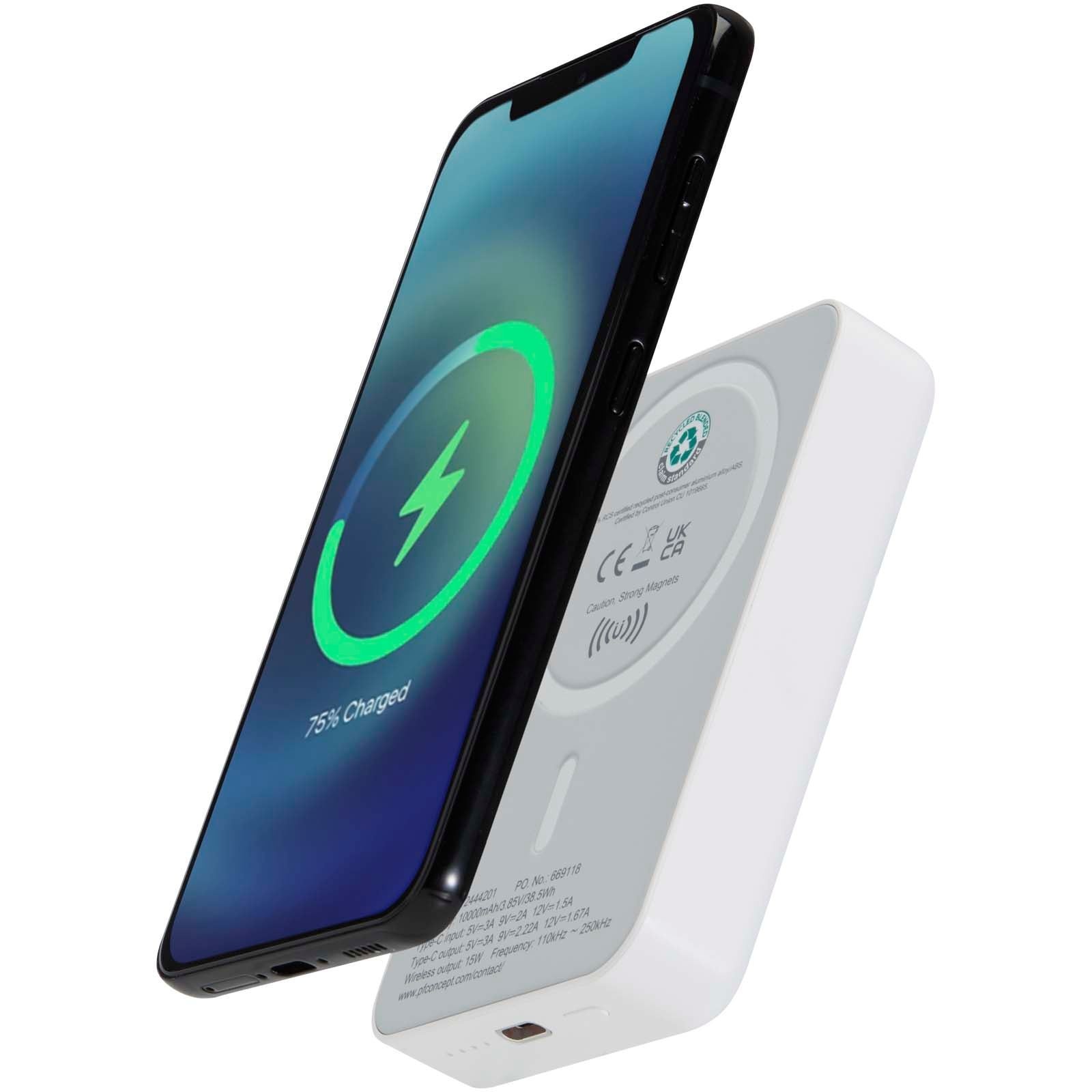 Batterie de secours Acrab magnétique sans fil de 10 000 mAh et 15 W avec PD de 20 W - fabriquée en plastique recyclé 3
