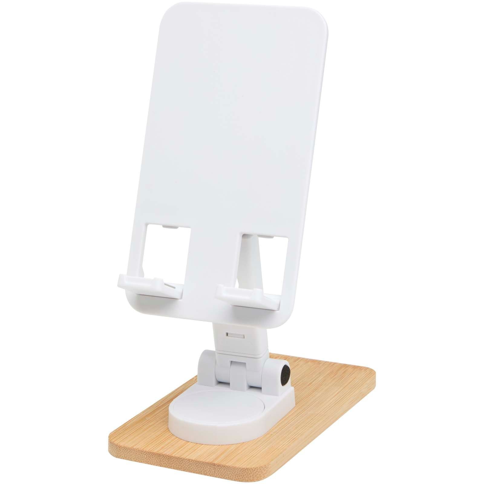 Support de téléphone de bureau Alfirk pliable en plastique recyclé avec détails en bambou 9