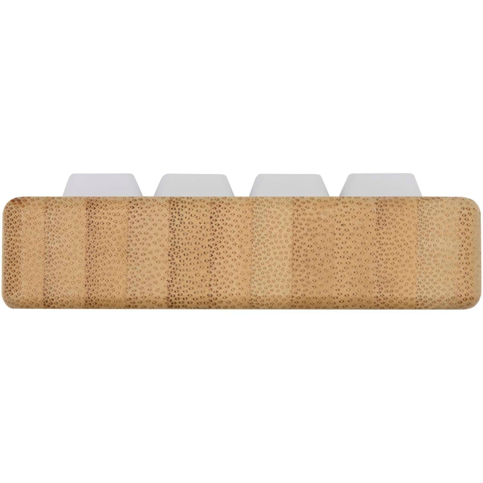 Support de téléphone Algol avec jouet fidget en plastique recyclé et détails en bambou 5