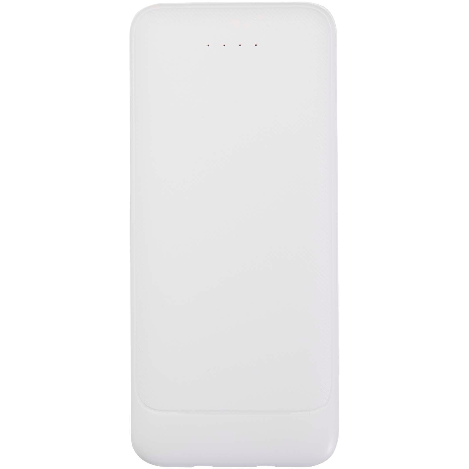 Batterie de secours Adhil de 10 000 mAh et 10 W en plastique recyclé avec 2 câbles intégrés 5