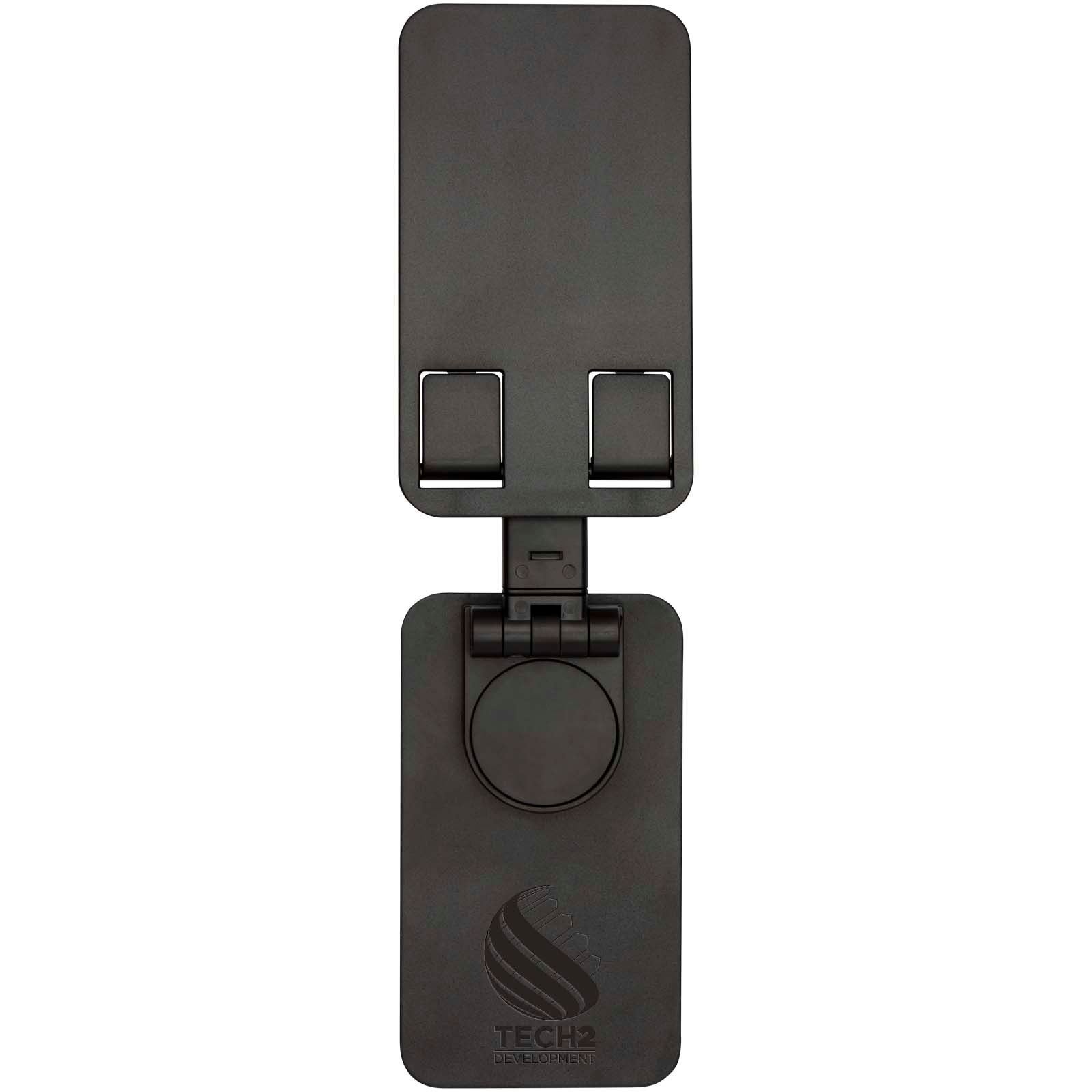 Support de téléphone Alhena pliable en plastique recyclé avec support de bureau en métal 6