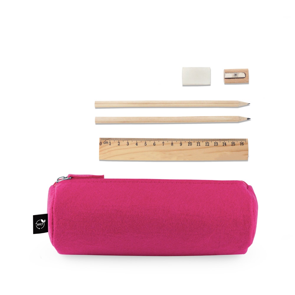NOMAD. Trousse multi-usages en feutre recyclé (100% rPET) avec règle, crayons, gomme et taille-crayon 7